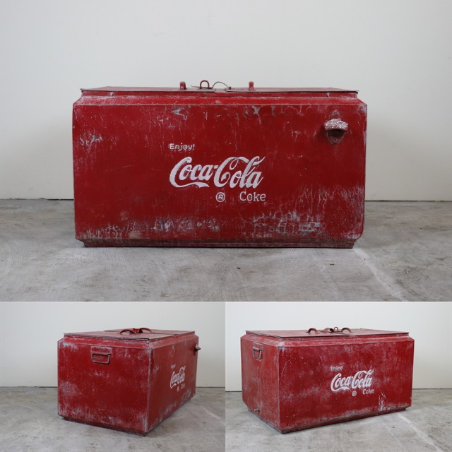 Coca Cola 当時物！レア希少！Coca-Cola Vintage コカコーラ　クーラーボックス レトロ ビンテージ キャンプ アウトドア インテリア ガレージ 看板