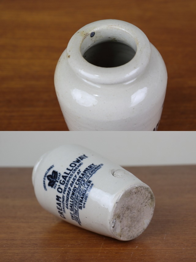 イギリス　アンティーク　GALLOWAY　クリームポット　陶器ポット　ジャー　ボトル